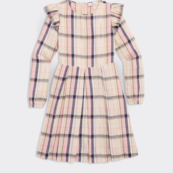 NEW Vineyard Vines Girls Pleated Flannel Dress - Picture 1 of 5